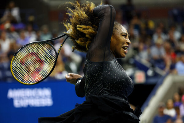Serena Williams won the first set over Danka Kovinic and took a 3-2 lead to start the second.