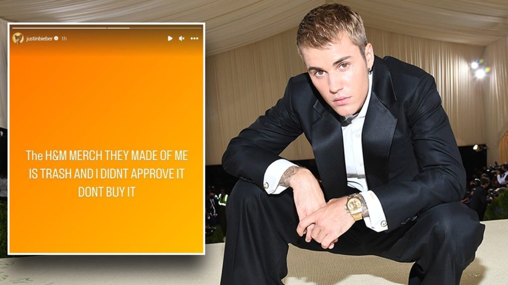 Justin Bieber hat H&M beschuldigt, sein Bild ohne seine Zustimmung auf ausrangierten Kleidungsstücken verwendet zu haben
