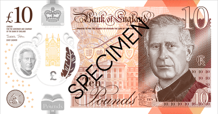 König Charles III Banknote von £10.